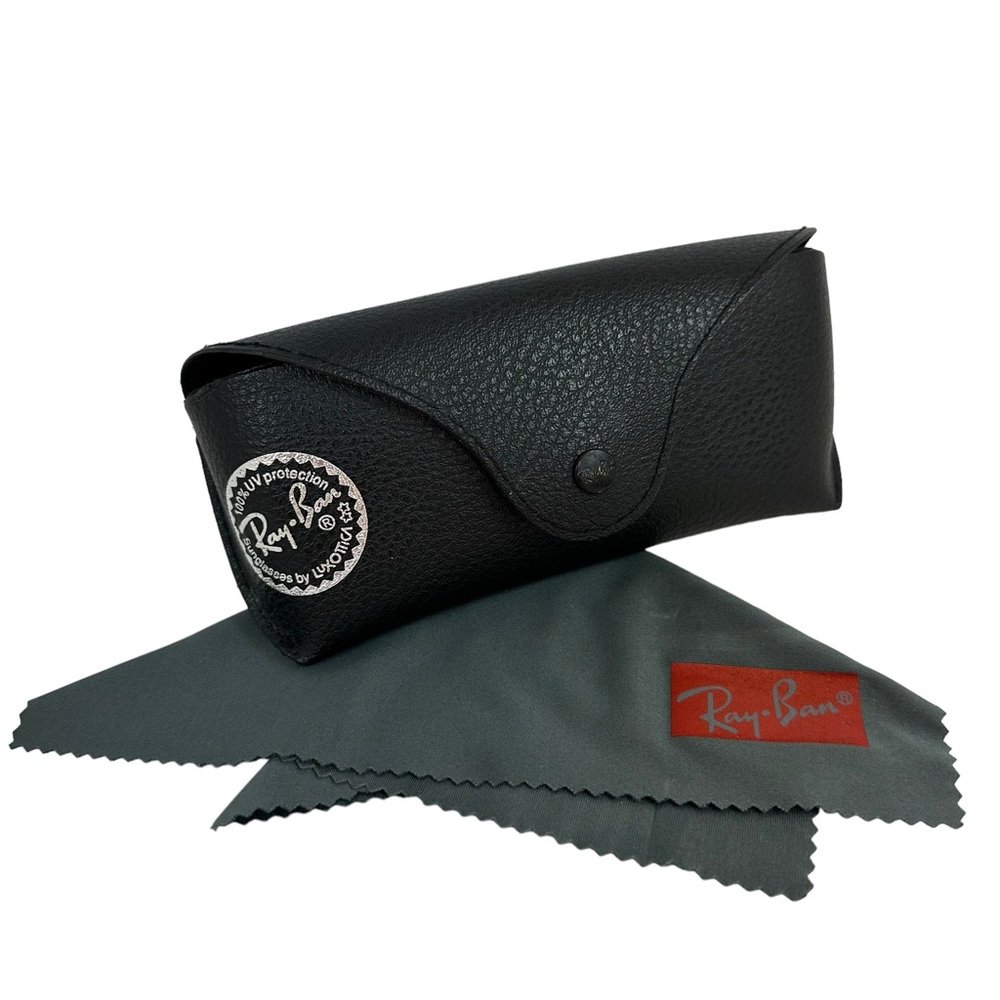 RAY-BAN Soft Eye Glass Silver Logo with Cloth  6Lx2.75Wx1.75D Unisex